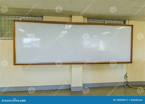 Large Classroom White Board with Wooden Frame Stock Image - Image of border, equipment: 105558317