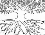 Simple Tree Roots Coloring Pages sketch template