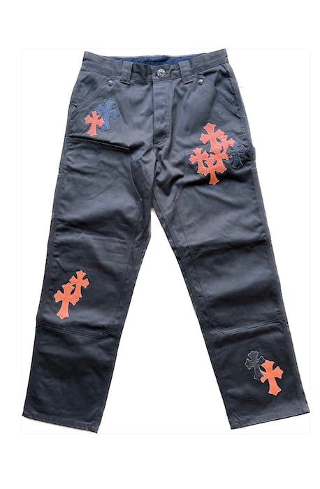 Chrome Hearts Chrome Hearts Brown & Orange Cross Carpenter Pants | Grailed