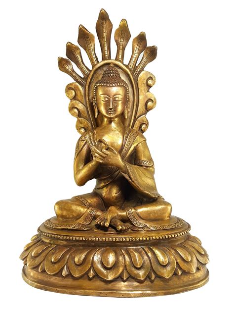 Statue of Nagarjuna Buddha bronze Finishing, 28 by 19 cm, made by ...