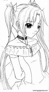 Cute Anime Girls Coloring Pages  Home sketch template