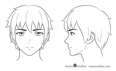 How to Draw Anime and Manga Male Head and Face | AnimeOutline