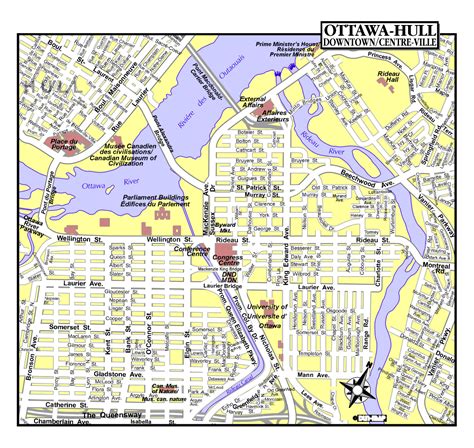 Large road map of Ottawa city downtown | Vidiani.com | Maps of all countries in one place