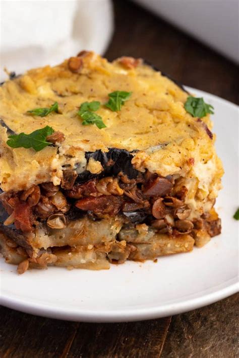 Vegan Moussaka with Lentils - My Greek Dish