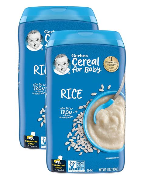 Amazon.com: Gerber Cereal for Baby 1st Foods Rice Cereal, Made with ...