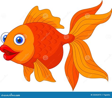 Cute golden fish cartoon stock vector. Image of gold - 33242475