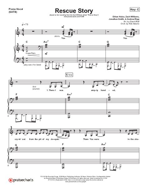 Rescue Story Sheet Music PDF (Zach Williams) - PraiseCharts