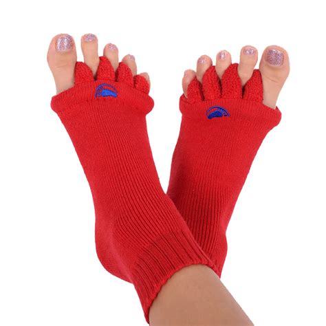 Alignment socks for foot pain, plantar fasciitis and bunions in Red – My-Happy Feet - The ...