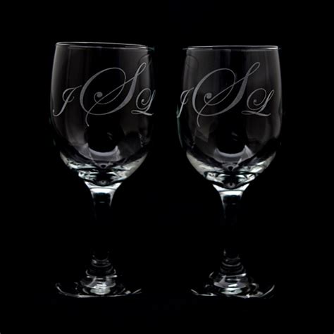 Personalized Wine Glasses Custom Etched Glass Set of 2