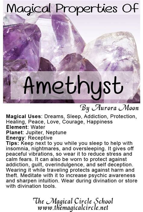 The Magical Properties of Amethyst created by Aurora Moon for The Magical Circle School www ...