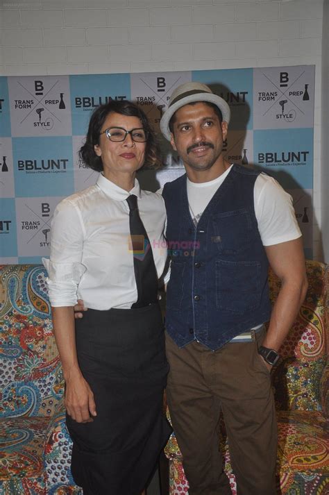 Farhan Akhtar, Adhuna Akhtar at the launch of BBlunt in R City Mall on 22nd Nov 2014 / Adhuna ...