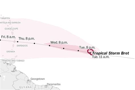 Track Tropical Storm Bret's path - The Washington Post