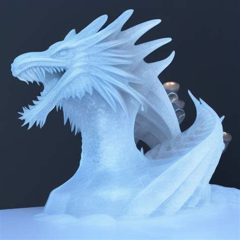 Best AI Photo: Ice sculpture of a ice dragon | Promptify