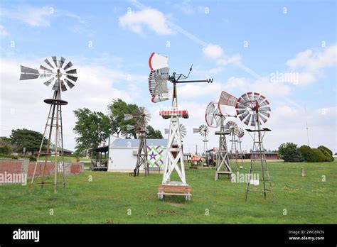 Windmills at the Shattuck Windmill Museum and Park in Shattuck Oklahoma - May 2023 Stock Photo ...