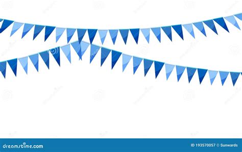 Paper Bunting Party Flags Isolated on White Stock Vector - Illustration ...