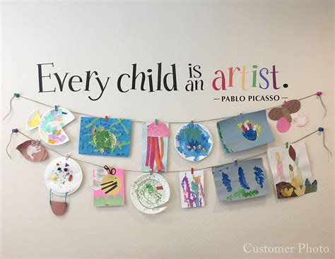 Every Child is an Artist Decal Children Artwork Display Decal Picasso Quote Wall Sticker Printed ...