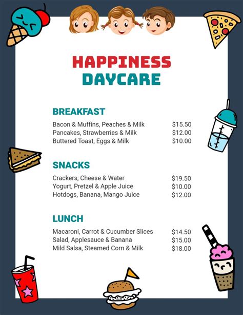 Kids Menu Design Ideas & Examples - PhotoADKing