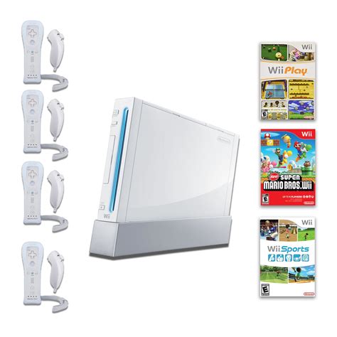 Nintendo Wii Video Game Console Bundle W/ Wii Sports, New Super Mario ...