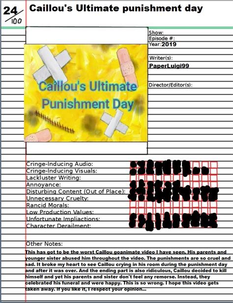 1st A.A: Caillou's Ultimate Punishment Day by Samracheltang88 on DeviantArt