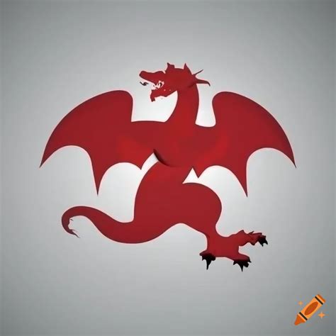Minimalistic red dragon logo on white background on Craiyon