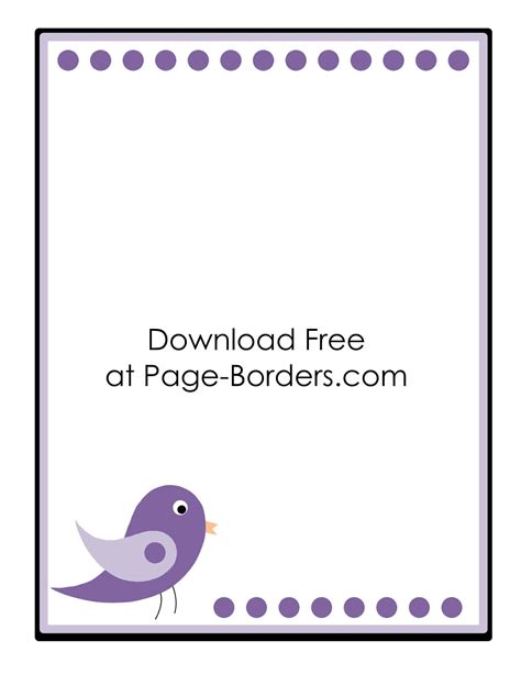 Free Printable Bird Border - Customize online then download