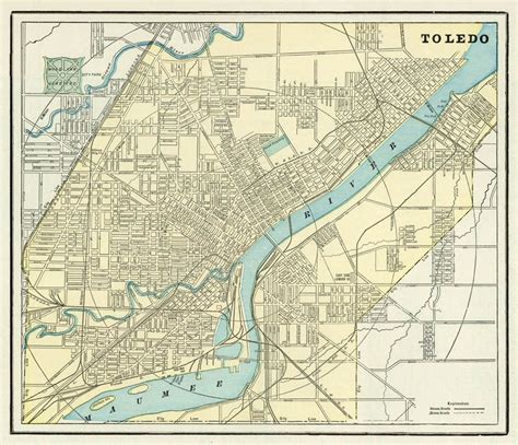 Toledo Map Archival Reproduction Old Map of Toledo ohio City Map Print ...