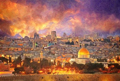 Jerusalem Skyline Painting by Zapista OU