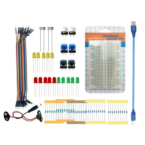 Mini Breadboard LED Jumper Wire Button usb cable for UNO R3 for Raspberry Pi-in Integrated ...