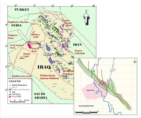 Iraqi oil fields map showing the location of East Baghdad oil field... | Download Scientific Diagram