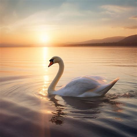 Premium AI Image | swans swimming on the lake