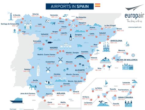 International Airports In Spain Map