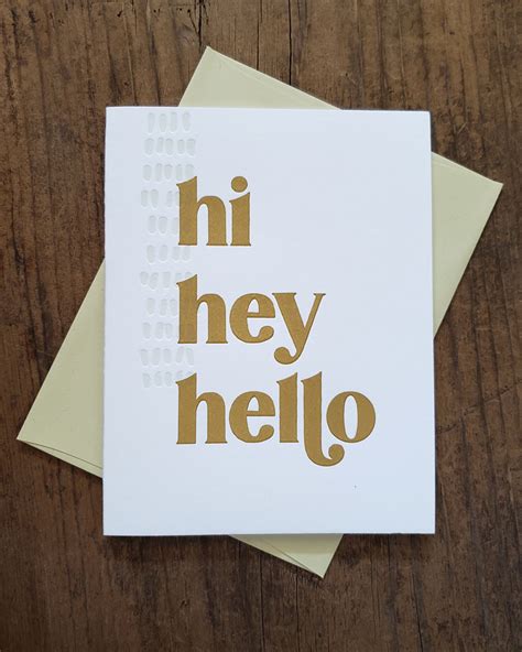 Hi Hey Hello | Letterpress Greeting Card - Iron Leaf Press