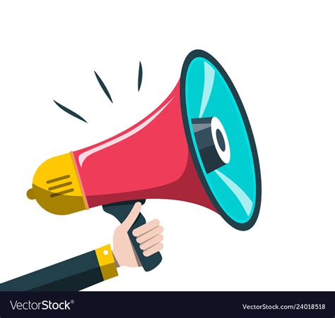 Megaphone symbol hand holding loudspeaker Vector Image