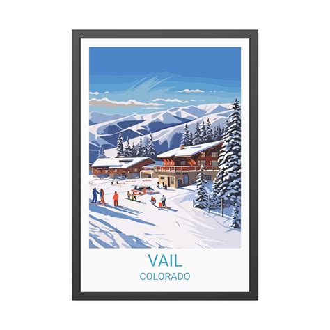 Vail Ski Resort Travel Print, Wall Art Vail Ski Wall Hanging Home Décor ...