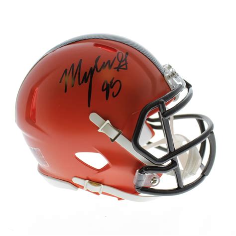 Myles Garrett Autographed Signed Cleveland Browns Riddell Speed Mini ...