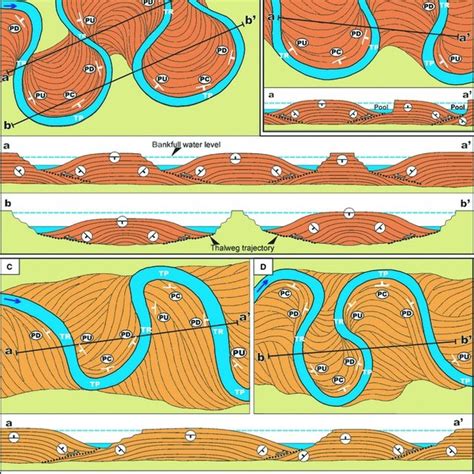 Basic plan-form modes of meander-bend transformation with examples from... | Download Scientific ...