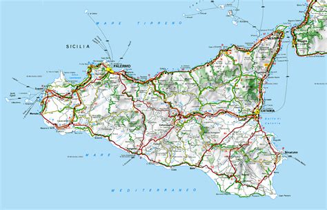 Sicily Road Map - Sicily Italy • mappery