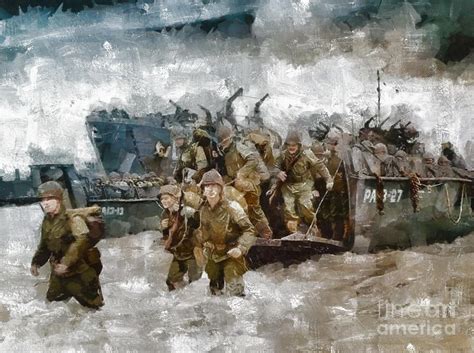 D Day Landings, WWII Painting by Esoterica Art Agency - Pixels