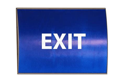 Exit Sign - Blue Metallic Board Stock Photo - Image of sigh, logo: 167736832