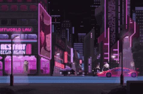 Night Aesthetic GIF - Night Aesthetic 80s GIFs | Pixel animation, Pixel city, Pixel art