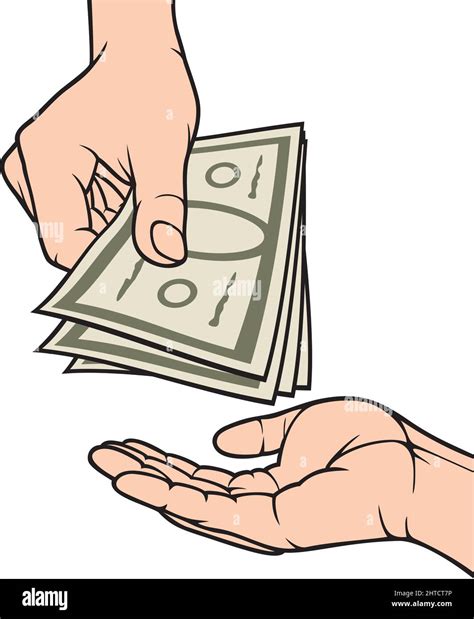 Hands giving and receiving money vector illustration Stock Vector Image ...