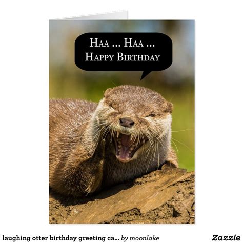 laughing otter birthday greeting card funny | Zazzle | Otter birthday ...