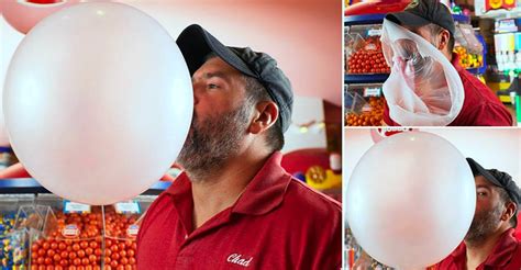 Meet Chad Fell who holds Guinness World Record for largest bubblegum bubble blown