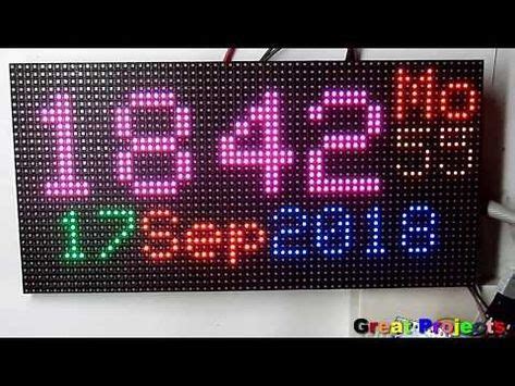 64x32 RGB Led Matrix Clock With Arduino - YouTube | Led matrix, Arduino ...