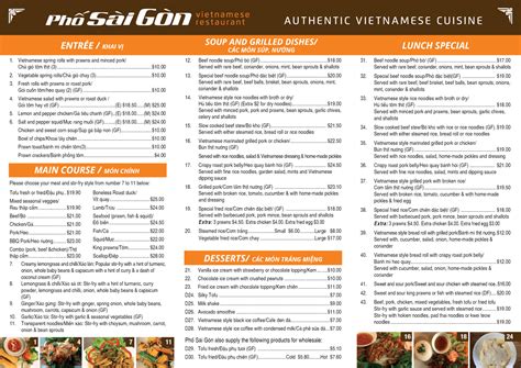 Take Away Menu | Phố Sài Gòn Vietnamese Restaurant Busselton