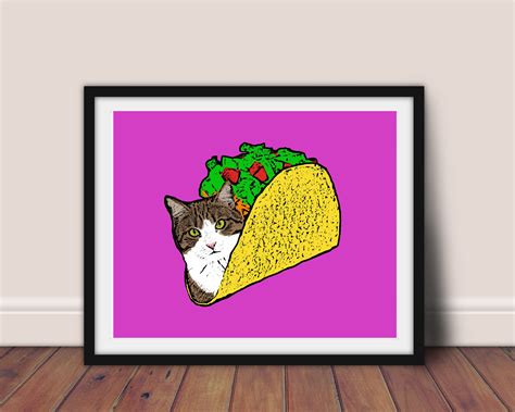 Taco Cat Pop Art // Cat Art // Cat Taco // 10x8 Print - Etsy