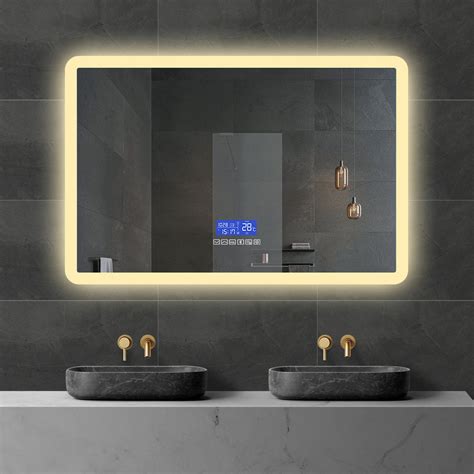 Smart LED Mirror with Demister, Light Selection, Dimmable Control, Blu ...