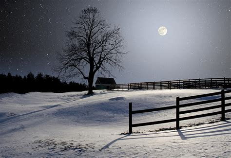 Winter Full Moon Photograph by Larry Landolfi