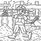 Construction Plumber With Pipes Coloring Page 36325657 Vector Art At  sketch template