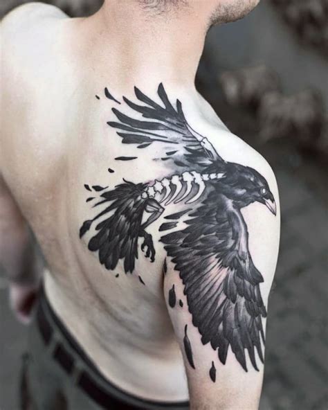 23 Mystique and Seductive Raven Tattoo Designs | Crow tattoo, Viking tattoos, Raven tattoo